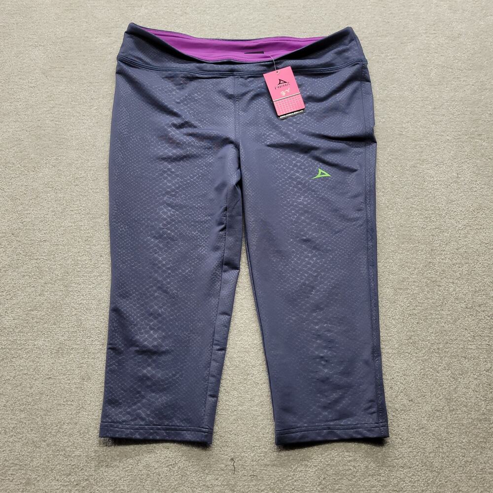 Pirma Womens XL Capri Leggings Gray Snake Print Athletic Workout Pants NWT